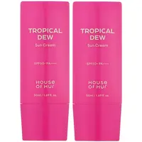 Набір зволожувальних сонцезахисних кремів для обличчя SPF50+ PA++++ House of Hur Tropical Dew Sun Cream, 2 в 1 — Фото 4
