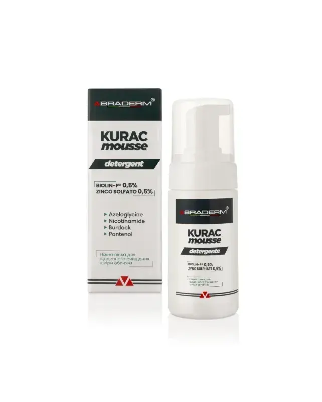 Ніжна пінка для вмивання з пребіотиками Braderm - Kurac Mousse 100 мл