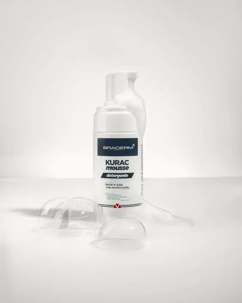 Ніжна пінка для вмивання з пребіотиками Braderm - Kurac Mousse 100 мл — Фото 2