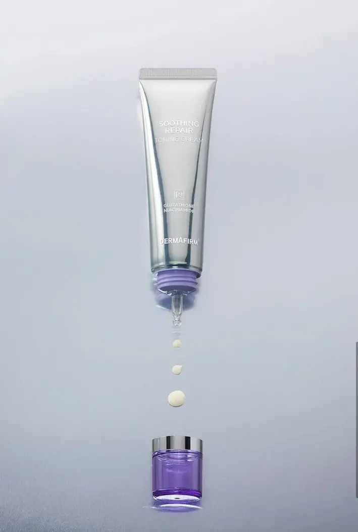 Тонізуючий крем з глутатіоном та бакучіолом Dermafirm Soothing Repair Toning Cream R4 50g — Фото 5