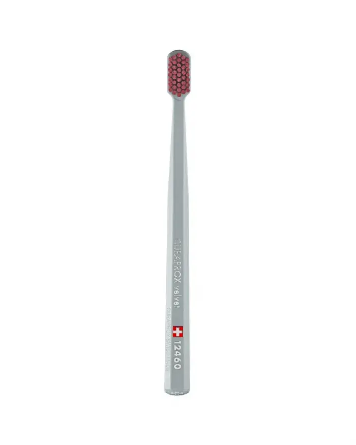 Зубна щітка Curaprox CS 12460 Velvet (Сіра із Бордовою серединою)